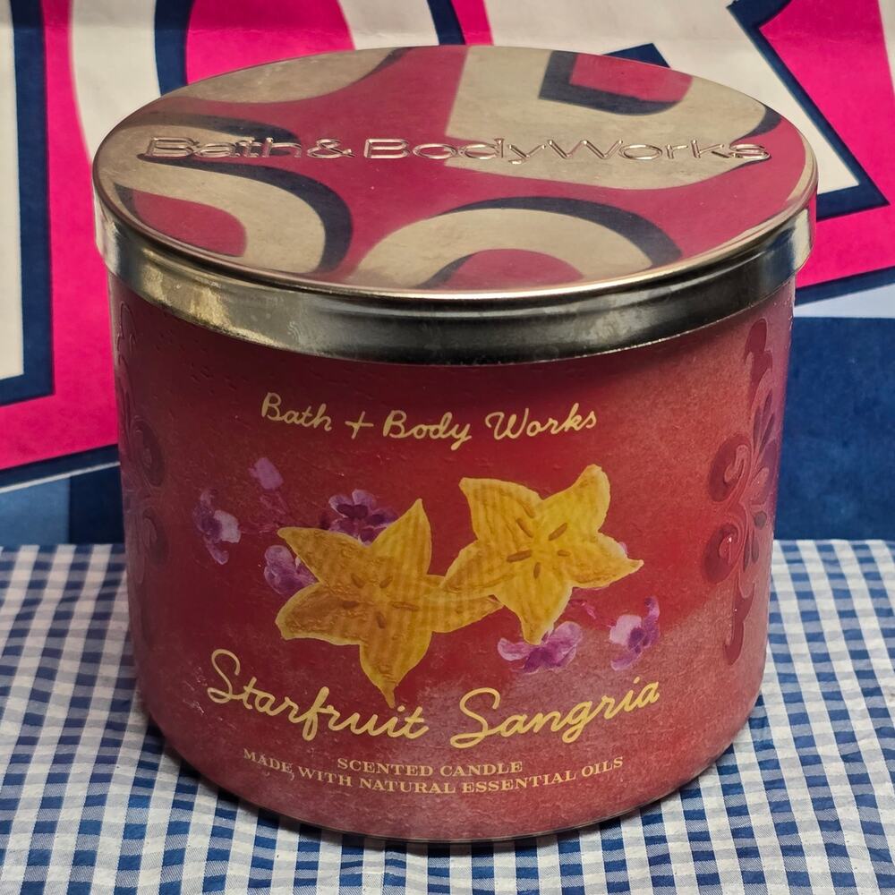 BBW Starfruit Sangria Large 3 Wick Candle Home Fragrance Scented Home Decor - Picture 1 of 3